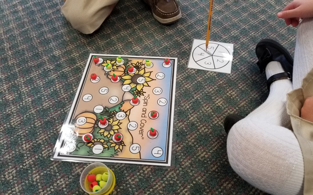 We love mini eraser math centers!